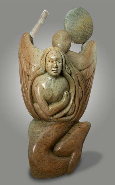 Shaman Beckoning Sedna - Inuit Sculpture of Inuvialuit Shaman